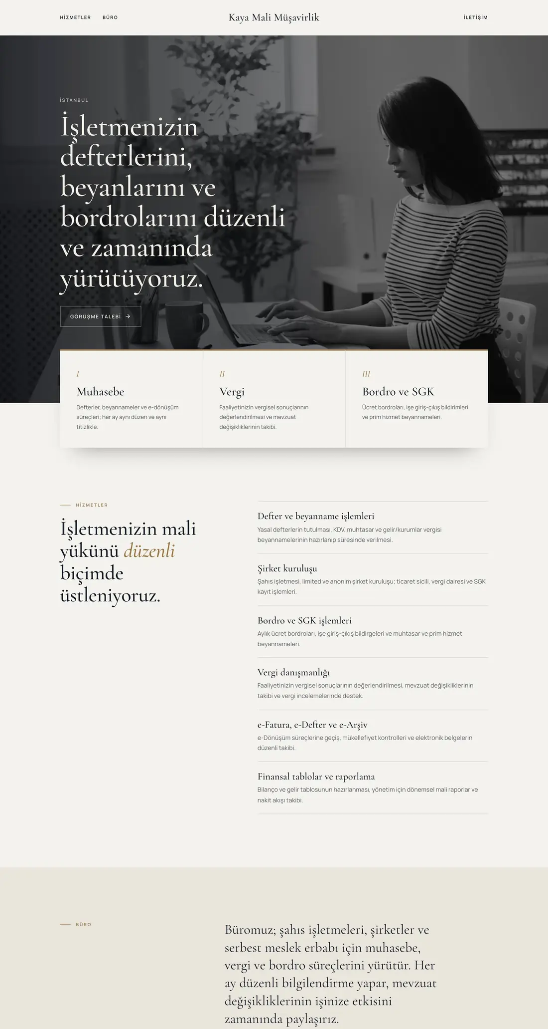 Mali müşavirler için Sütun tasarımı