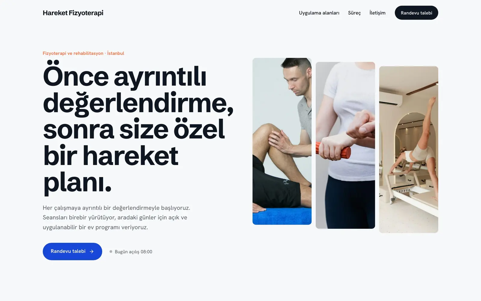 Fizyoterapistler için Vitrinle tasarımı