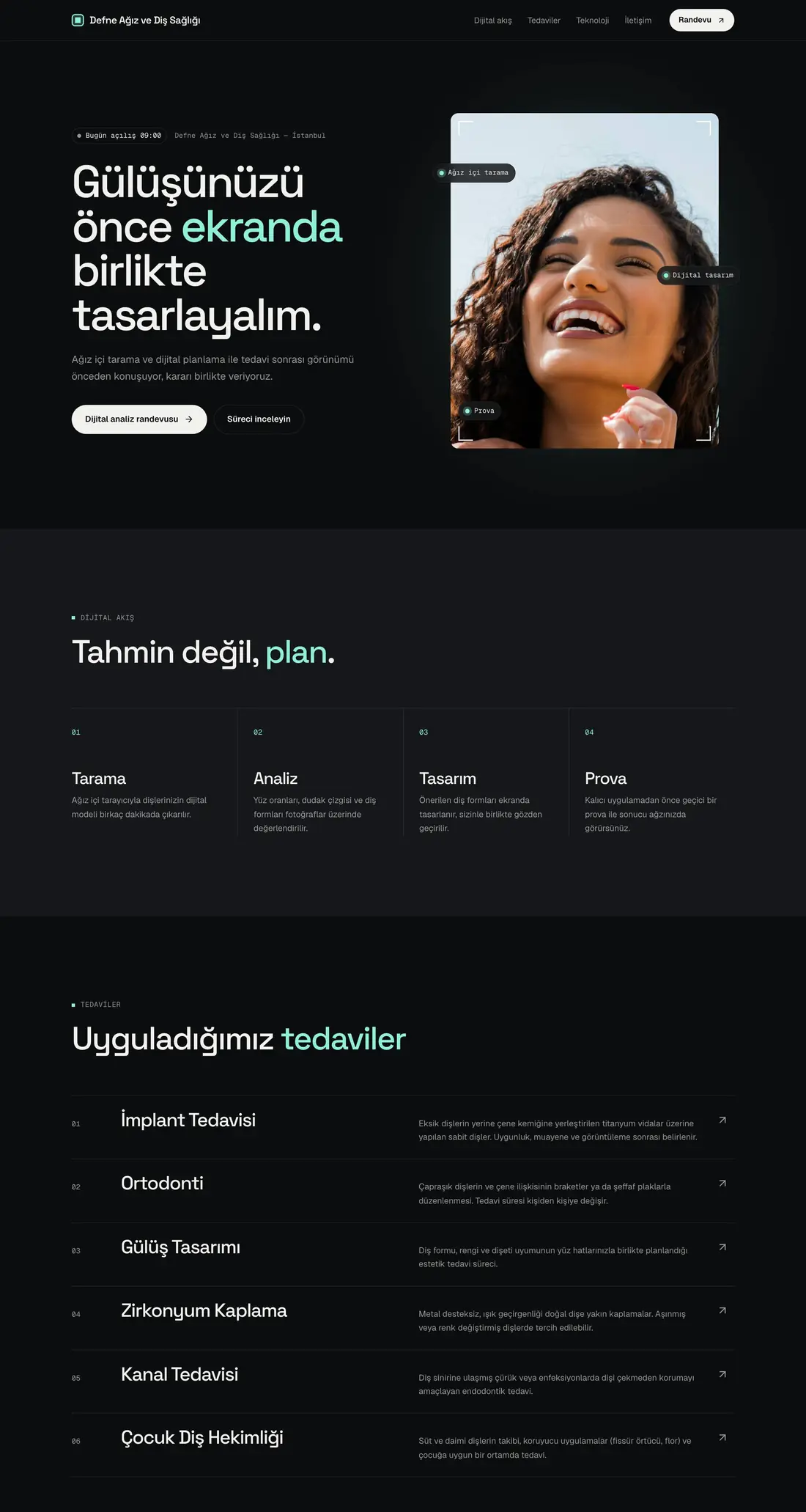 Diş hekimleri için Gece tasarımı